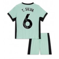 Chelsea Thiago Silva #6 Tredjeställ Barn 2023-24 Korta ärmar (+ Korta byxor)